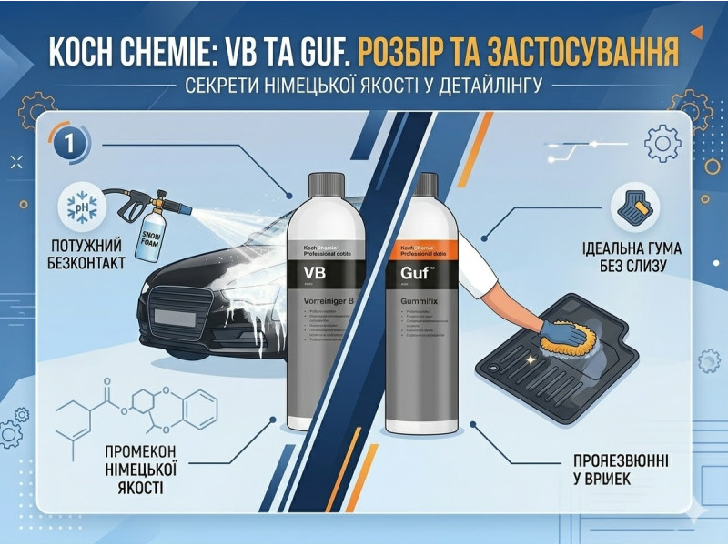 Koch Chemie: Легендарные составы Vorreiniger B и Gummifix. Разбор и применение