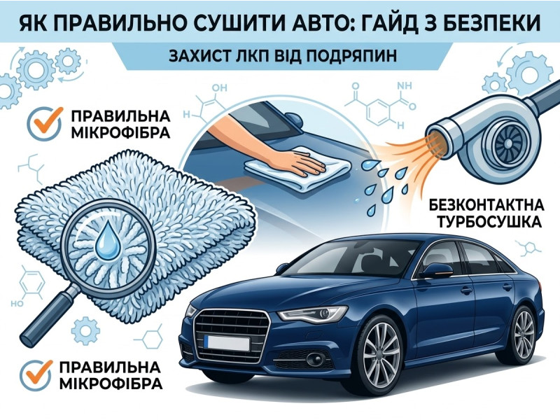 Как правильно сушить авто после мойки, чтобы не поцарапать ЛКП