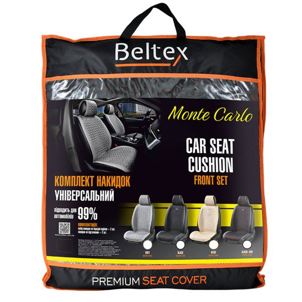 Комплект премиум накидок для сидений Beltex Monte Carlo, Black-Red