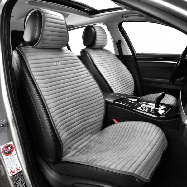 Комплект премиум накидок для передних сидений CarLife Sport, Grey