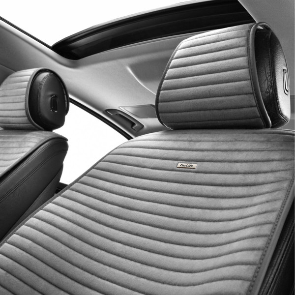 Комплект премиум накидок для передних сидений CarLife Sport, Grey