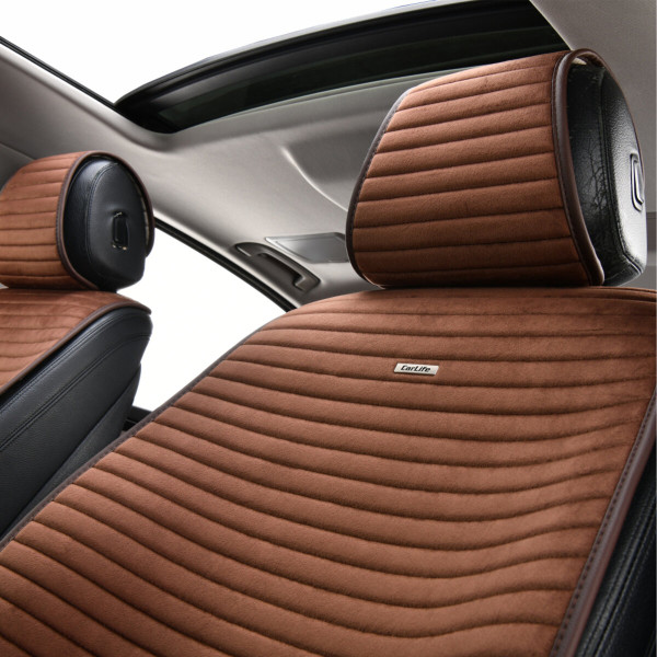 Комплект премиум накидок для передних сидений CarLife Sport, Coffee