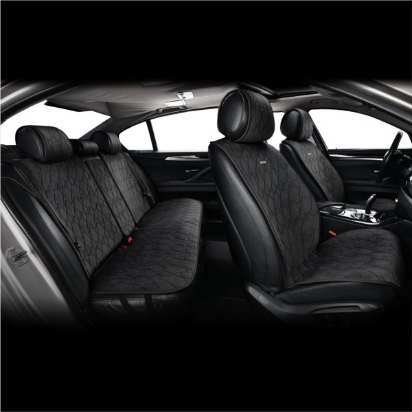 Комплект премиум накидок для сидений CarLife Racer, Black