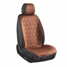 Комплект премиум накидок для передних сидений CarLife Racer, Coffee