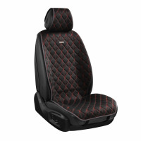 Комплект премиум накидок для передних сидений CarLife Nitro, Black-Red