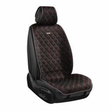 Комплект премиум накидок для передних сидений CarLife Nitro, Black-Red