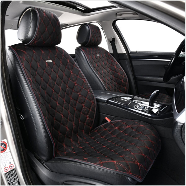 Комплект премиум накидок для передних сидений CarLife Nitro, Black-Red