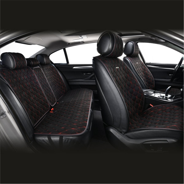 Комплект премиум накидок для сидений CarLife Nitro, Black-Red