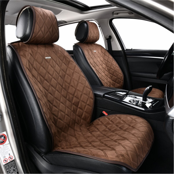 Комплект премиум накидок для передних сидений CarLife Nitro, Coffee