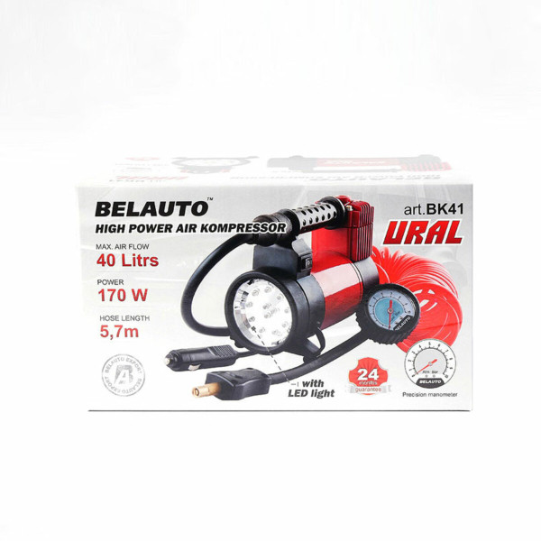 Автомобильный компрессор Belauto Урал 10 Атм 40 л/мин 170 Вт (5905325500073)