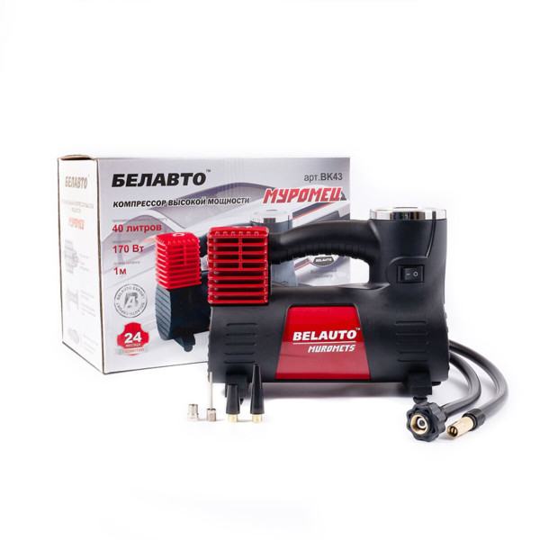 Автомобильный компрессор Belauto МУРОМЕЦ 10 Атм 40 л/мин 170 Вт (5905325500035)