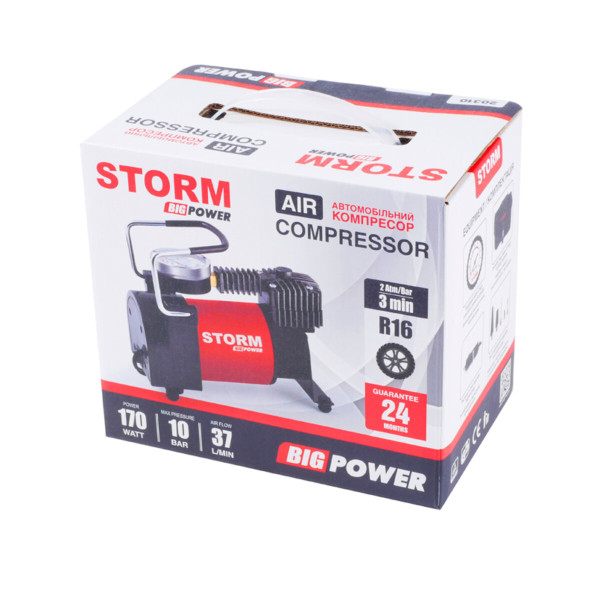 Автомобильный компрессор Storm Big Power 10 Атм 37 л/мин 170 Вт (20310)