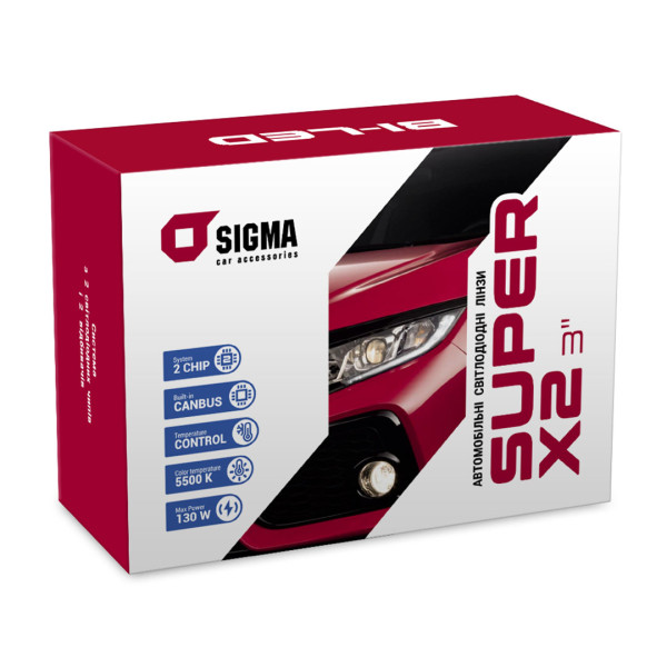 Светодиодные автомобильные линзы SIGMA Bi-LED SUPER X2 3.0''