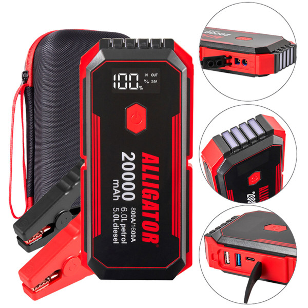 Пусковое устройство Alligator JS843 800A/1600A 20000mAh со Smart-клеммами