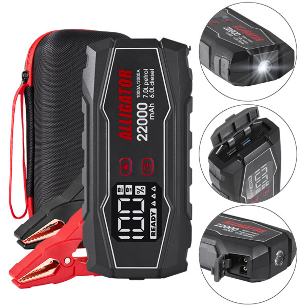 Пусковое устройство Alligator JS845 Jump Starter 1000A/2000A 22000mAh