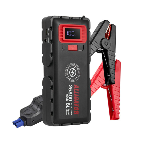 Пусковое устройство Alligator JS848 1500A/2500A 25800mAh со Smart-клемами и беспроводной зарядкой