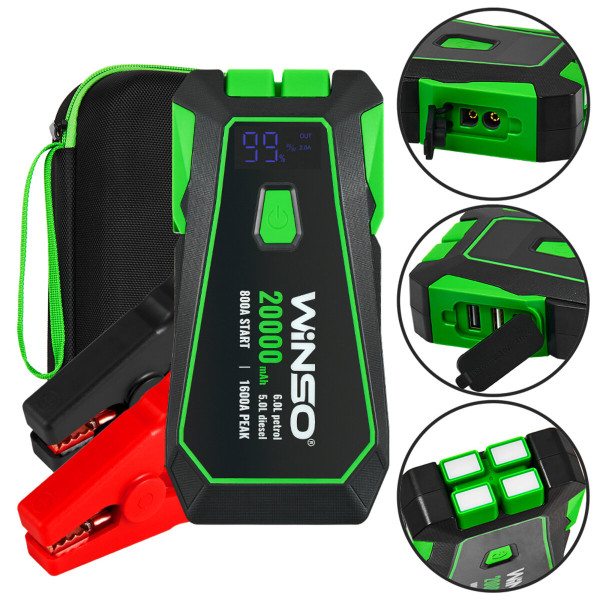 Пусковое устройство Winso 140800 800A/1600A 20000mAh со Smart-клеммами