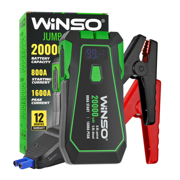 Пусковое устройство Winso 140800 800A/1600A 20000mAh со Smart-клеммами
