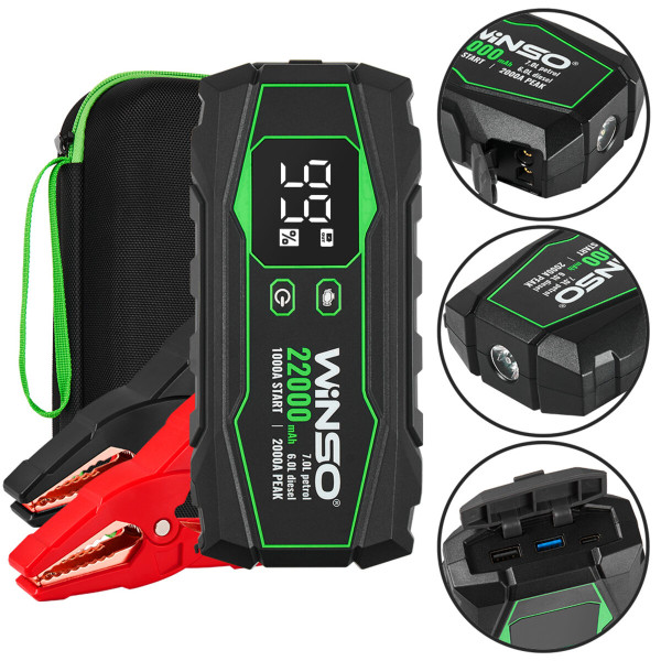 Пусковое устройство Winso 141000 1000A/2000A 22000mAh