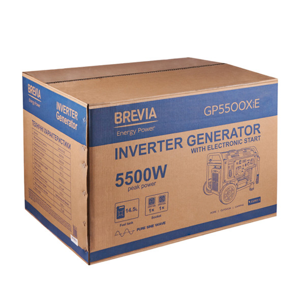 Генератор инверторный Brevia GP5500XiE 5.5кВт с электростартером (ном 5.0кВт)