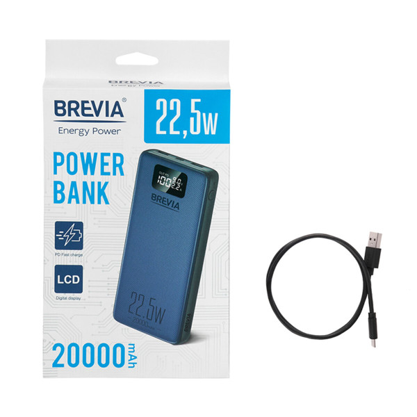 Повербанк Brevia 20000mAh 22,5W Li-Pol, LCD (44218)