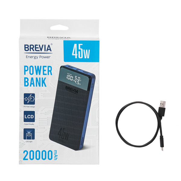Повербанк Brevia 20000mAh 45W Li-ion, LCD (44245)