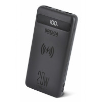 Повербанк Brevia 10000mAh 20W Wireless Qi10W Li-Pol, LCD (45118)