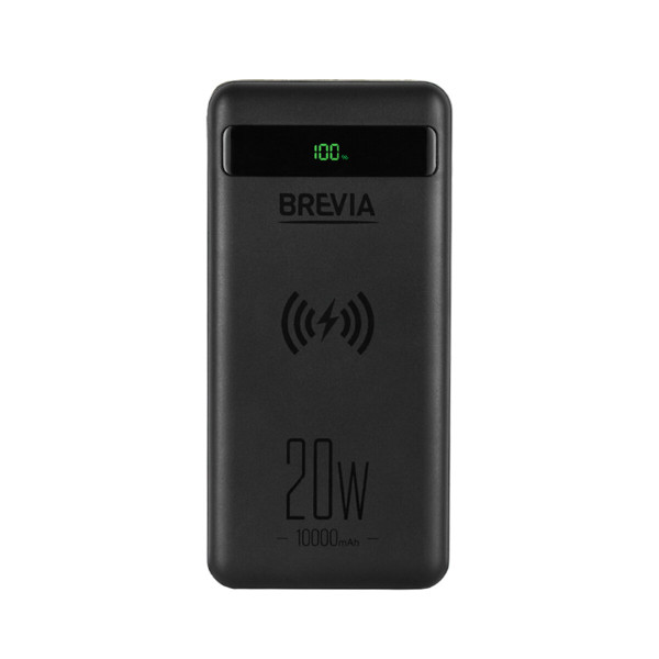 Повербанк Brevia 10000mAh 20W Wireless Qi10W Li-Pol, LCD (45118)