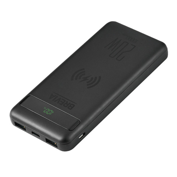 Повербанк Brevia 10000mAh 20W Wireless Qi10W Li-Pol, LCD (45118)