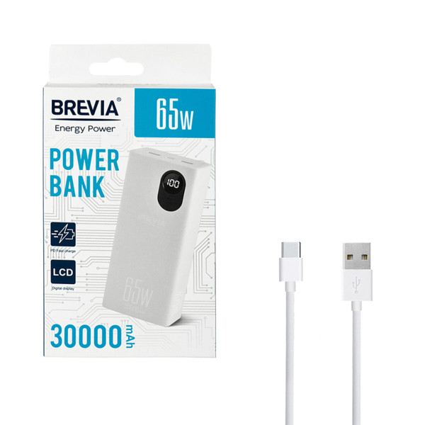 Повербанк Brevia 30000mAh 65W Li-Pol, LCD (45365)