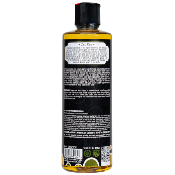 Автошампунь для ручной мойки Chemical Guys Mr. Gold Foaming Car Wash Soap, 473 мл (CWS213_16)