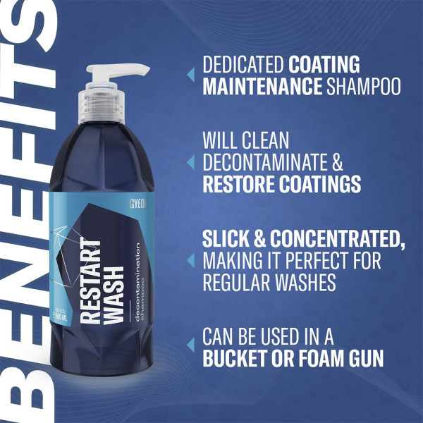 Шампунь для восстановления защитных покрытий Gyeon Q²M RestartWash, 1000 мл (8809432677796)