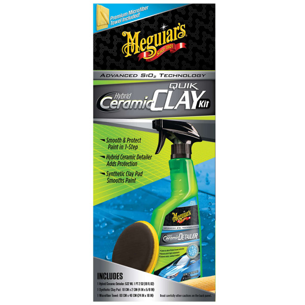 Набор для очистки кузова с эффектом керамики Meguiar's Hybrid Ceramic Quik Clay Kit, 768 мл (G200200)