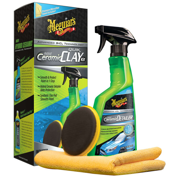 Набор для очистки кузова с эффектом керамики Meguiar's Hybrid Ceramic Quik Clay Kit, 768 мл (G200200)