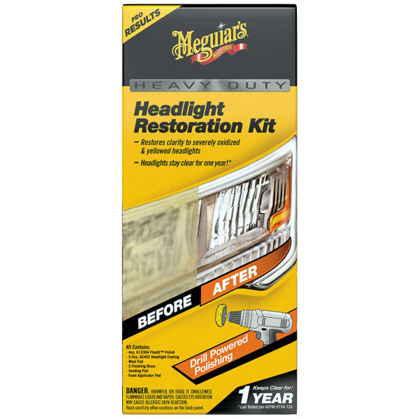 Набор для абразивного восстановления и защиты фар Meguiar's Heavy Duty Headlight Restoration Kit (G2980)