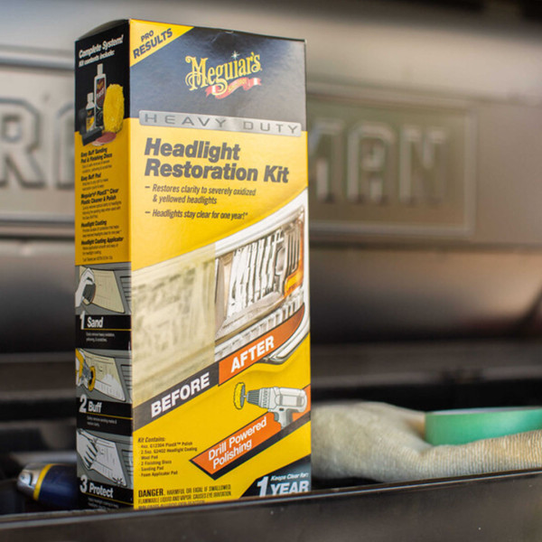Набор для абразивного восстановления и защиты фар Meguiar's Heavy Duty Headlight Restoration Kit (G2980)