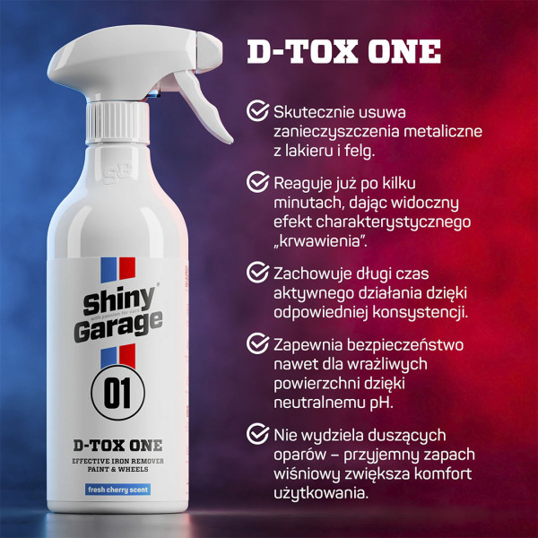 Очиститель от металлических вкраплений на кузове и дисках Shiny Garage D-Tox One, 1000 мл
