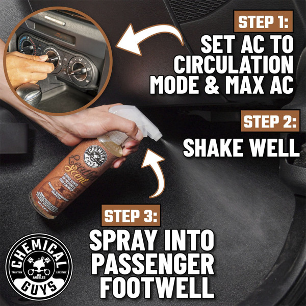 Ароматизатор и нейтрализатор запахов с ароматом новой кожи Chemical Guys Leather Scent Air Freshener, 118 мл (AIR102_04)