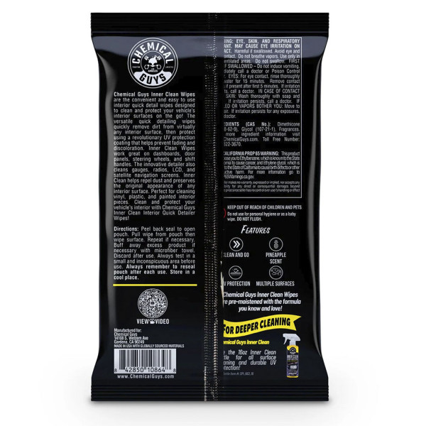 Салфетки для очистки интерьера Chemical Guys Inner Clean Wipes, 50шт (PMW_SPI663_50)