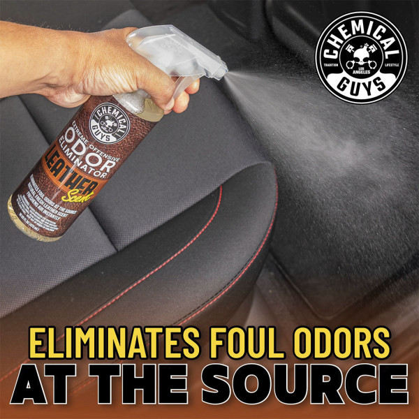 Ароматизатор и нейтрализатор запахов с ароматом кожи Chemical Guys Extreme Offensive Odor Eliminator Leather Scent, 473 мл (SPI221_16)