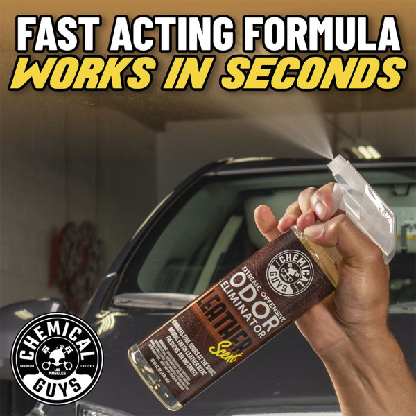 Ароматизатор и нейтрализатор запахов с ароматом кожи Chemical Guys Extreme Offensive Odor Eliminator Leather Scent, 473 мл (SPI221_16)