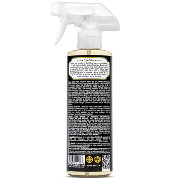 Ароматизатор и нейтрализатор запахов с ароматом кожи Chemical Guys Extreme Offensive Odor Eliminator Leather Scent, 473 мл (SPI221_16)