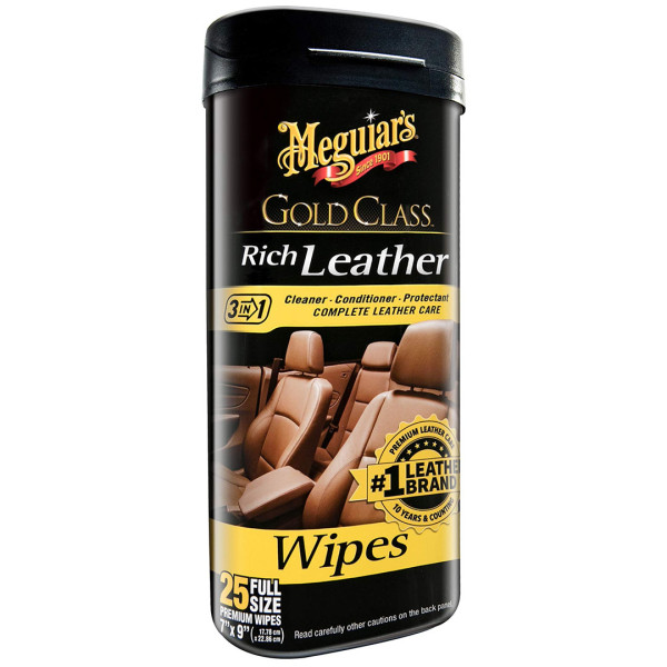 Салфетки для ухода за кожаным салоном Meguiar's Gold Class Rich Leather Wipes, 30 шт (G10900)