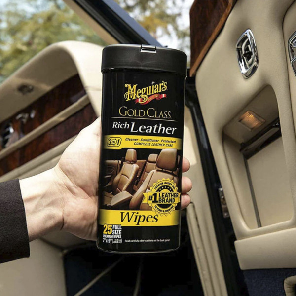 Салфетки для ухода за кожаным салоном Meguiar's Gold Class Rich Leather Wipes, 30 шт (G10900)