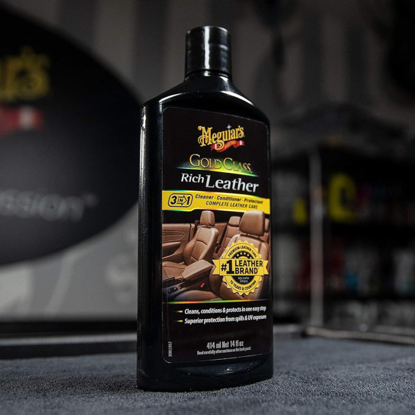 Лосьон 3 в 1 для ухода за кожаным салоном Meguiar's Gold Class Rich Leather Lotion, 414 мл (G7214)