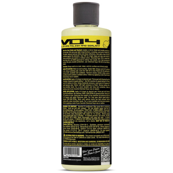 Одноступенчатая полироль - Chemical Guys V4 All-in-One Polish & Sealant, 473 мл
