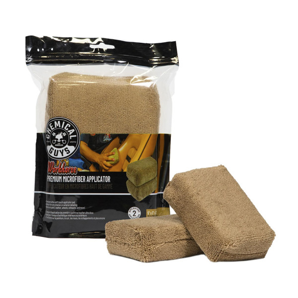 Микрофибровые аппликаторы для кожи и винила Chemical Guys Workhorse Tan, 2 шт (MIC284_02)