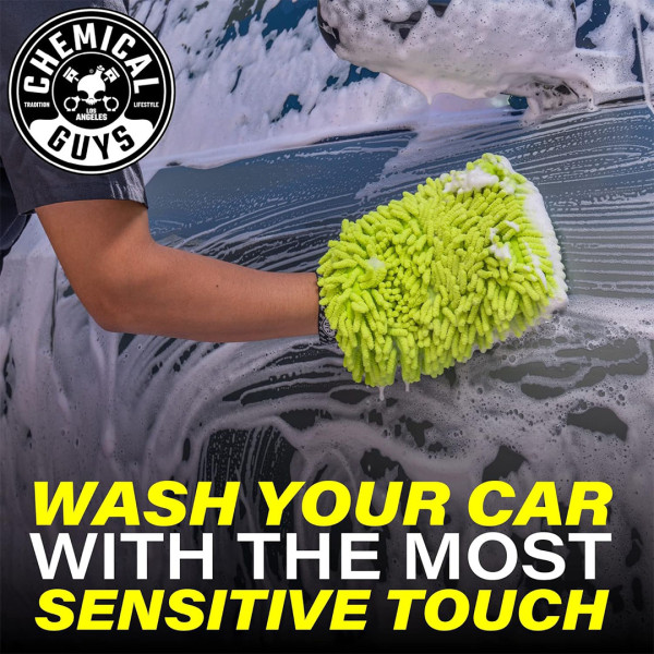 Перчатка микрофибровая для мытья автомобиля Chemical Guys Chenille Wash Mitt, Green (MIC493)