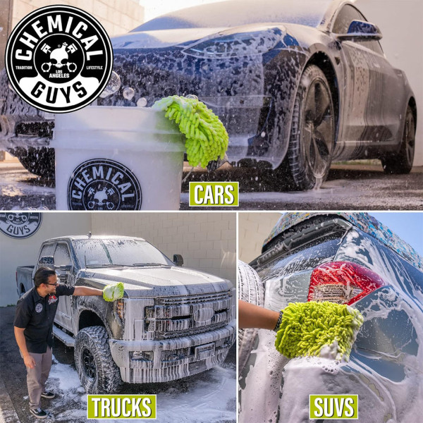 Перчатка микрофибровая для мытья автомобиля Chemical Guys Chenille Wash Mitt, Green (MIC493)