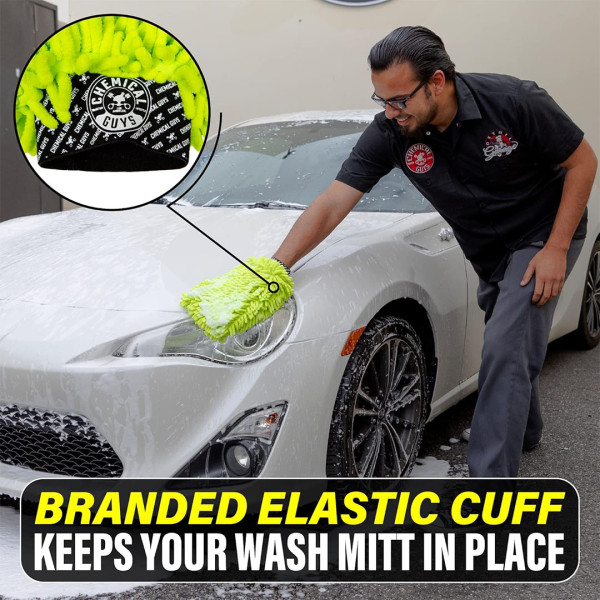 Перчатка микрофибровая для мытья автомобиля Chemical Guys Chenille Wash Mitt, Green (MIC493)